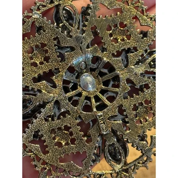 ART Vintage Designer Signed Chunky Medallion Pendant Chain Necklace 60s/70s - Picture 5 of 6